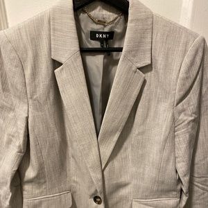 DKNY Light grey and cream blazer. Worn once, size 8